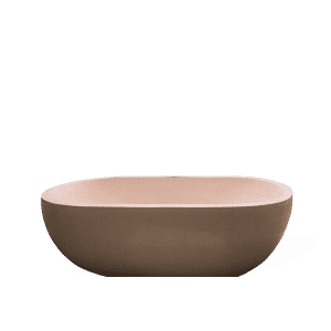 cream ceramic oval bathtub