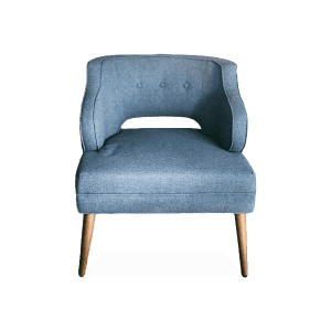 single blue fabric chair
